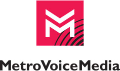 Logo: white stylized M on red rectangle